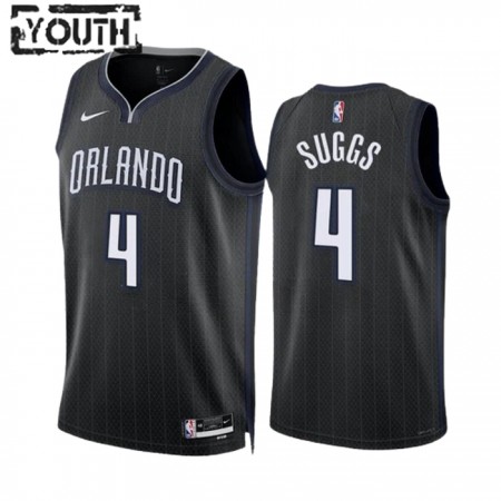 NBA Børn Trøje Orlando Magic Jalen Suggs 4 2022-23 Nike City Edition Sort Swingman NBA Børn Trøje Orlando Magic Jalen Suggs 4 2022-23 Nike City Edition Sort Swingman